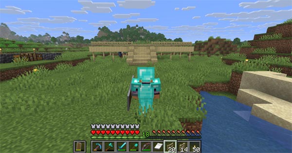 神明造の建物(仮)を正面から望む