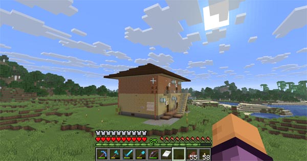 前方斜めから見たアパート