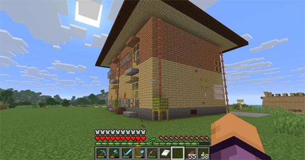 後方斜めから見たアパートその１